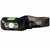 Фонарь светодиодный налобный Gauss, модель GFL410, 3W, 400mAh, 80lm, аккумулятор Li-ion, 3 режима