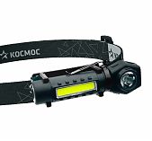 Фонарь светодиодный налобный Космос KOC508Lit, аккумуляторный, 3Вт LED+3Вт COB, 3 режима, USB Type-C