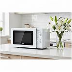 Печь микроволновая BBK 20MWS-777M/W, 20 л, 1150 Вт, механическое управление, белая