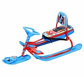 Снегокат Nika Тимка Спорт 4-1 Sportcar, красный каркас, сталь, 450х490х1100 мм