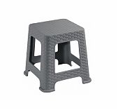 Табурет Violet Ротанг, пластиковый, малый, серый, 33.7x33.7x33 см