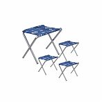 Набор складной мебели NIKA ССТ-К2/4, стол и 4 стула, голубой-джинс, 70х525х530 мм