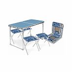 Набор складной мебели NIKA ССТ-К2/4, стол и 4 стула, голубой-джинс, 70х525х530 мм