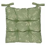 Сидушка на стул Мультидом Мильфлер МТ71-178, с завязками, рогожка, цвет зеленый, 45х400х400 мм