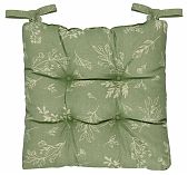 Сидушка на стул Мультидом Мильфлер МТ71-178, с завязками, рогожка, цвет зеленый, 45х400х400 мм