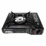 Плита газовая Armero туристическая, для цангового баллона, пьезо, турбо, черная