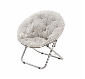 Кресло складное Green Days Гриб YTMC003D, 72х80х82 см, до 100 кг, вельвет, светло-серое 600D