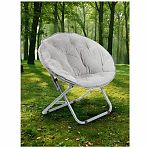 Кресло складное Green Days Гриб YTMC003D, 72х80х82 см, до 100 кг, вельвет, светло-серое 600D