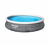 Бассейн надувной Bestway Fast Set 57376, с фильтр-насосом, серый, 84х396 см
