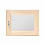 Окно для бани и сауны Липа, размер 500х600 мм, 2 стекла, распашное, с ручкой