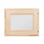 Окно для бани и сауны Липа, размер 500х600 мм, 2 стекла, распашное, с ручкой