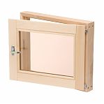 Окно для бани и сауны Липа, размер 500х600 мм, 2 стекла, распашное, с ручкой