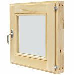 Окно для бани и сауны Липа, размер 500х600 мм, 2 стекла, распашное, с ручкой