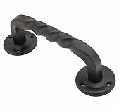 Ручка-скоба декоративная Домарт, сталь, черная, длина 180 мм