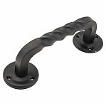 Ручка-скоба декоративная Домарт, сталь, черная, длина 180 мм