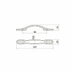Ручка-скоба GTV ROYAL2 96х126 мм мебельная, белая с золотым UZ-ROYAL2-96-10-03