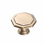 Ручка-кнопка накладная Kerron K-1090 AВ, многоугольная, античная бронза