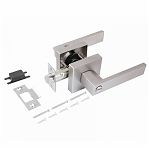 Ручка-защелка Аллюр 8101 BK MSN, фиксатор, алюминий, сталь, матовый никель