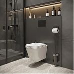 Унитаз подвесной Niagara Atrio NG-9303, белый, безободковый, с тонкой крышкой, 306х365х520 мм