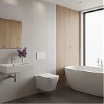 Унитаз подвесной Niagara Atrio NG-9303, белый, безободковый, с тонкой крышкой, 306х365х520 мм