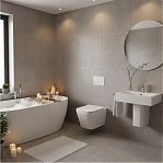 Унитаз подвесной Niagara Atrio NG-9303, белый, безободковый, с тонкой крышкой, 306х365х520 мм