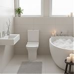 Унитаз напольный Grossman Classic GR-4464SQ, безободковый, с тонкой крышкой, белый, 350х640х800 мм