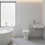 Унитаз напольный Sanita luxe Quadro Slim 248460, с бачком и сиденьем, белый