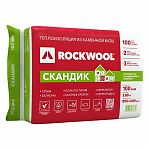 Утеплитель Rockwool Скандик для стен, пола, перекрытий, 100х600х800 мм, 2.8 кв.м, 6 плит