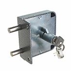 Замок накладной Аллюр ЗН1-2-3, 5 ключей, 2 ригеля, цилиндровый механизм, серебристый