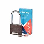 Замок навесной Avers PD-01-63-L, d 9 мм, 3 ключа, чугун, коричневый