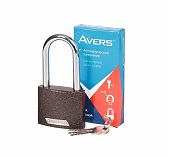 Замок навесной Avers PD-01-63-L, d 9 мм, 3 ключа, чугун, коричневый