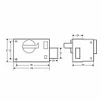 Замок накладной Apecs R05-C-GR ЗН1А-С, для деревянных дверей, вертушка, 5 ключей, цвет серый