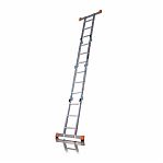 Лестница трансформер Эйфель Классик, алюминиевая, 2х3+2х4 ступени, 4 секции, нагрузка до 150 кг 