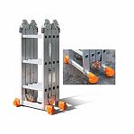 Лестница трансформер Эйфель Классик, алюминиевая, 4х3 ступени, 4 секции, нагрузка до 150 кг