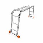 Лестница трансформер Эйфель Классик, алюминиевая, 4х3 ступени, 4 секции, нагрузка до 150 кг