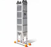Лестница трансформер Эйфель Классик, алюминиевая, 2х5+2х6 ступени, 4 секции, нагрузка до 150 кг