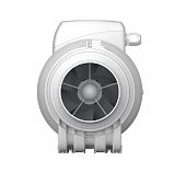 Вентилятор осевой канальный Era Pro TYPHOON 100 2SP, 90-07281, d100 мм, 220-240 V, серый