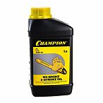 Масло полусинтетическое Champion JASO FD NO SMOKE TWO STROKE для 2-тактных двигателей, бездымное, 1 л