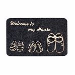 Коврик влаговпитывающий ComeForte ВЕЛЮР ТАПОЧКИ 50х80 см черный