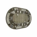 Ковер Белка Лайла де Люкс 15804, овал, бежевый 10822, 1000х2000 мм, для кухни или гостиной