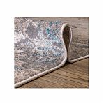 Ковер Роялтафт Тач 32108, овальный, 800х1500 мм, абстракция, фризе, полиэстер, серо-голубой