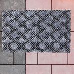 Коврик придверный ComeForte Жаккард HP-3608, резина, полиэстер, ромб серый, 50х80 см 