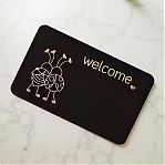 Коврик придверный ComeForte Велюр TCLR/W-1107 Жуки, резина, полиэстер, черный, 60х90 см