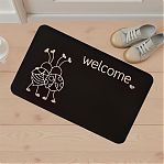 Коврик придверный ComeForte Велюр TCLR/W-1107 Жуки, резина, полиэстер, черный, 60х90 см