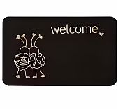 Коврик придверный ComeForte Велюр TCLR/W-1107 Жуки, резина, полиэстер, черный, 60х90 см