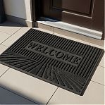 Коврик придверный Sunstep Welcome 35-903, с тиснением, влаговпитывающий, 600х900 мм, черный