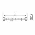 Вешалка для полотенец Frap F1915-6 с 6 подвижными крючками, хром