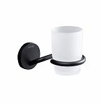 Держатель со стаканом Gappo G30706-6 для зубных щеток, нержавеющая сталь, стекло, черный