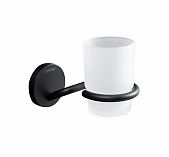 Держатель со стаканом Gappo G30706-6 для зубных щеток, нержавеющая сталь, стекло, черный