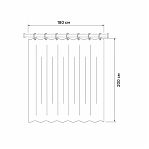 Штора для ванной Iddis P07PE18I11, 1800х2000 мм, полиэтилен РE, 12 колец, цвет голубой